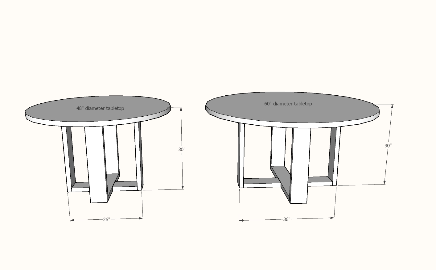 round dining table dimensions